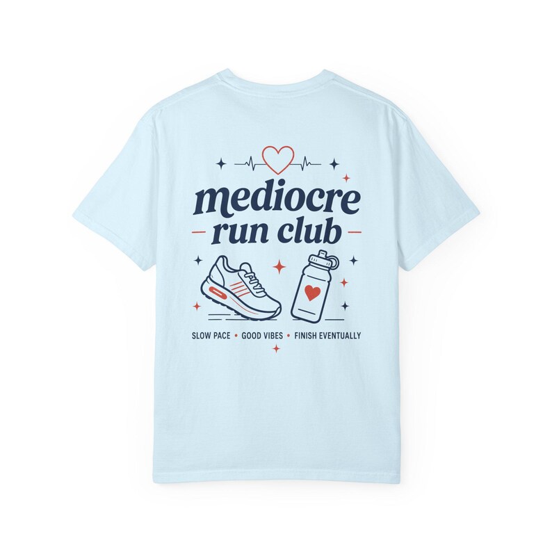 Mediocre Run Club Shirt, Casual Runner Tee, Comfort Colors Chambray