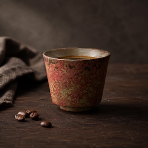 Xícara de café expresso japonesa em cerâmica, miniatura | Esmalte vulcânico, estilo wabi-sabi, xícara de chá sem alça de 50ml