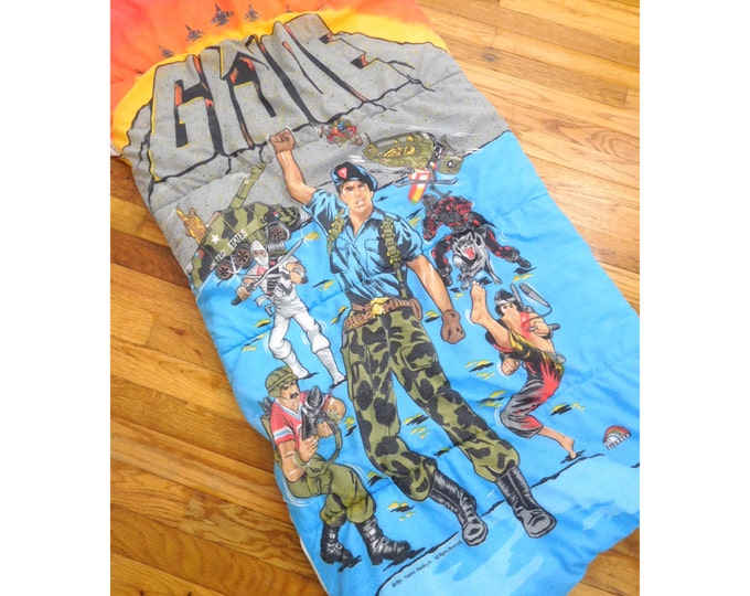1984 GI JOE Sleeping Bag Real American Hero Hasbro Cobra Vintage Kids