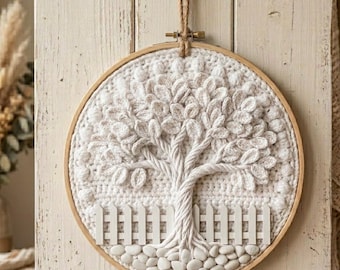 Tree of Life Crochet Pattern PDF | Boho Hoop Wall Art | Beginner Crochet