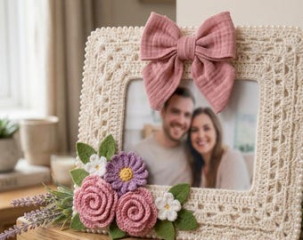 Fotolijstpatroon gehaakt kant pdf – fotolijst romantische parel en bloem