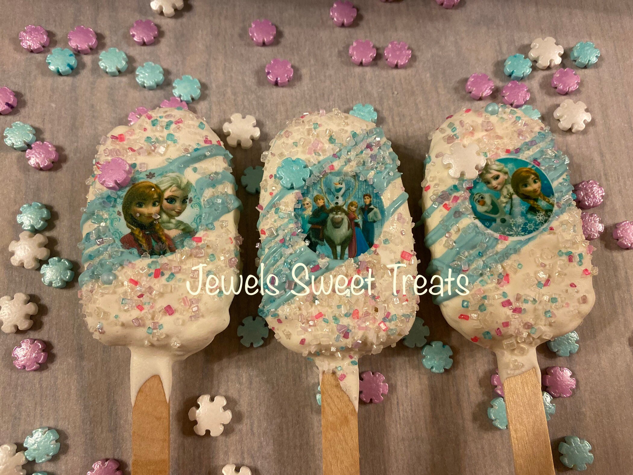 Inspired Frozen Barbie Popsicle Birthday 12 Rice Krispy Etsy