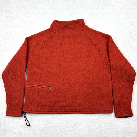 Vintage LL Bean Outdoors Sweater Womens Small Rust Shetland Wool Mock Neck S
