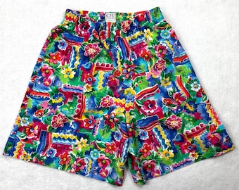 Koret Francisca Petites Vintage 90s Floral Abstract Shorts Multi Color Small