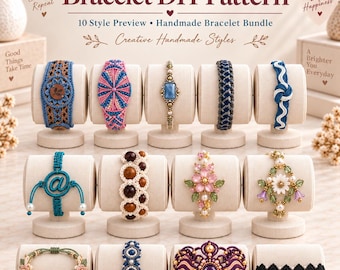 34 Beaded Bracelet Patterns Bundle, DIY Jewelry Making Tutorials, Friendship Bracelet PDF Guides