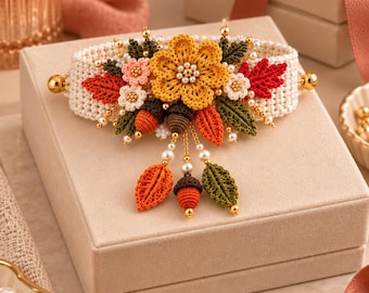 Crochet Flower Bracelet Pattern, Beaded Floral Jewelry Tutorial, Adjustable Wrist Cuff PDF