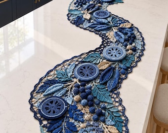 Crochet Table Runner Pattern, Irish Lace Floral Centerpiece, Boho Dining Table Decor Guide