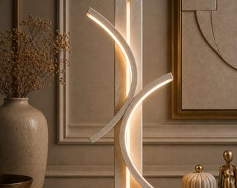 Modern Sculptural Lamp, Japandi Plaster Light, Artistic Home Decor, Luxury Interior Decor
