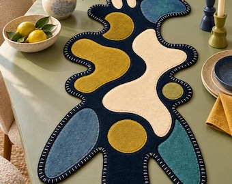 Abstract Appliqué Floor Mat Sewing Pattern Felt Fabric Art Modern Home Decor Template