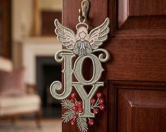 Diseño de bordado navideño FSL JOY, adorno navideño de encaje independiente, decoración festiva navideña, patrón de bordado a máquina.