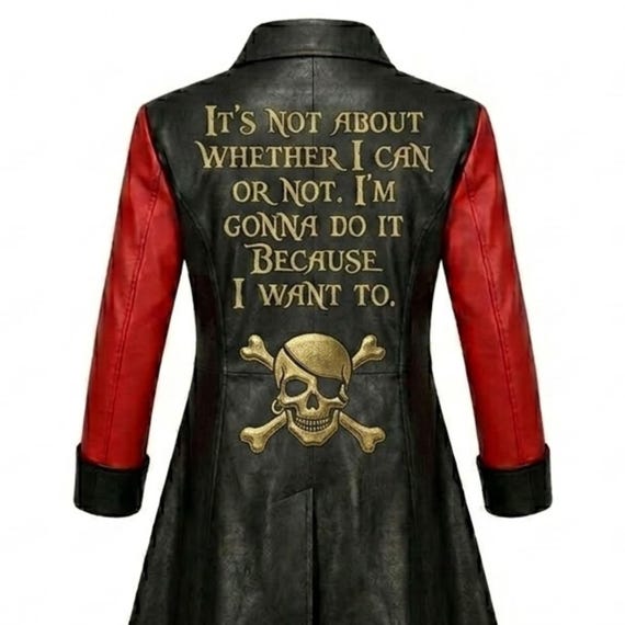 Gothic Pirate Long Leather Coat | Victorian Captain Costume Jacket | Renaissance Fair Medieval Outfit - Steampunk Fashion For Men and Women
