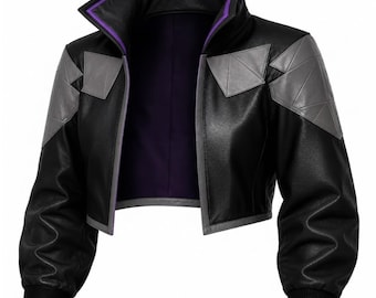 Custom Cyberpunk Edgerunners 2 Talia Yang Cropped Leather Jacket – Women’s Night City Corpo-Maelstrom Streetwear & Anime Cosplay Costume