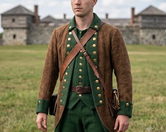 American Revolutionary War Uniform | Custom 18th Century Colonial Military Coat | Historical Reenactment Wool | Continental Army Officer