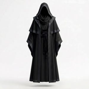 Handemade Wizard Robe | Medieval Hooded Mage Costume | Fantasy Wizard Cloak | Renaissance Faire LARP Outfit |  Witch Hat Halloween Cosplay