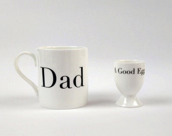 Dad Mug and Egg Cup Gift Set, Dad Gift, Father Gift, New Dad Gift, New Parent Gift, Father's Day Gift, Tea Mug, Coffee Mug, Gifts for Dad