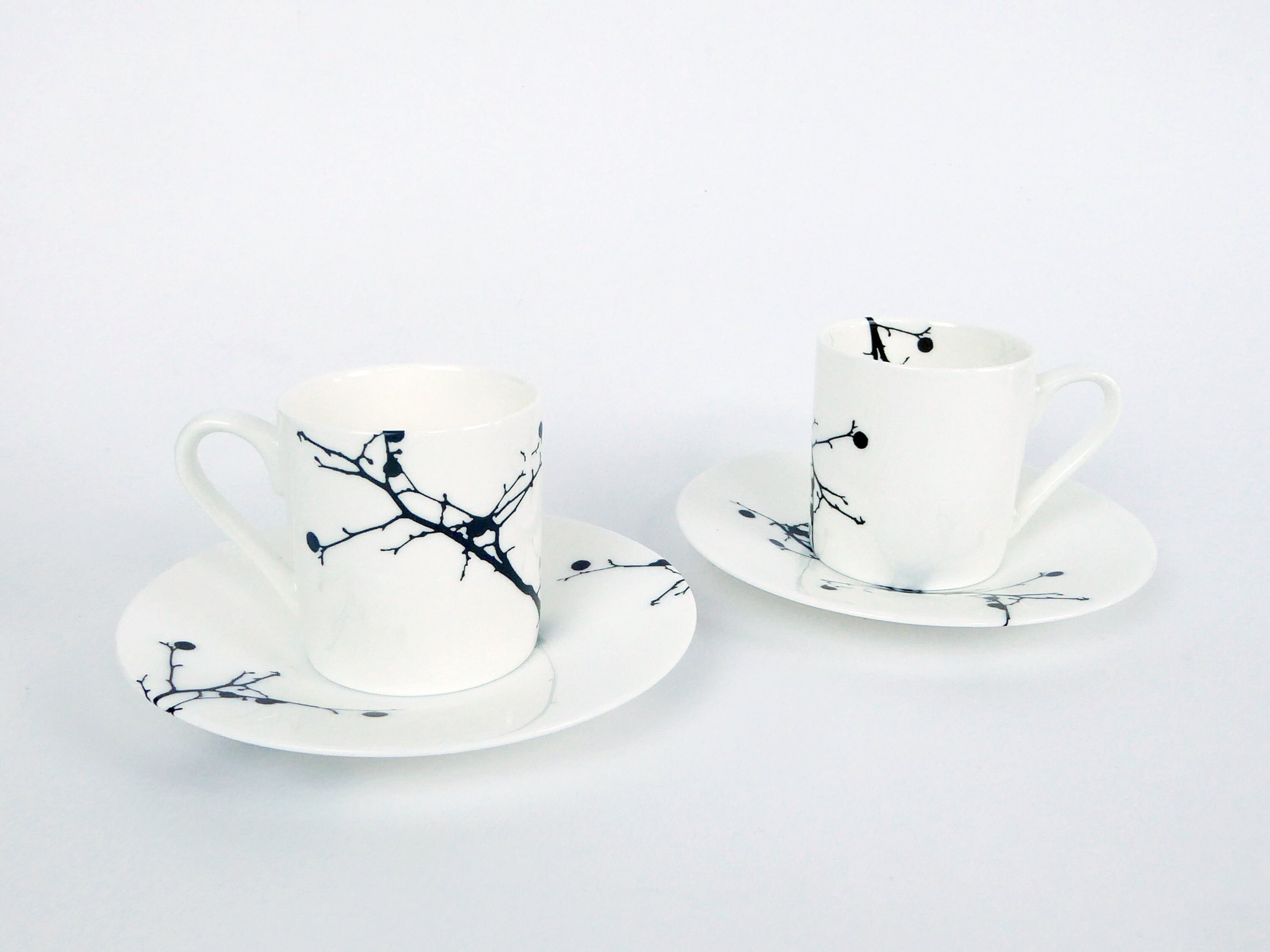 Twig Bone China Espresso Cup and Saucer Monochrome Espresso Etsy UK