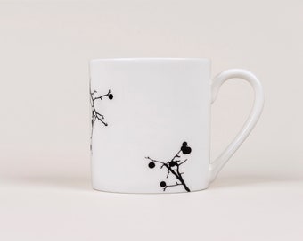 Twig Bone China Pint Mug, Monochrome Mug, London Plane Tree, Tea Mug, Coffee Mug, Housewarming Gift, Gardener Gift, Birthday Gift, Giant Mug