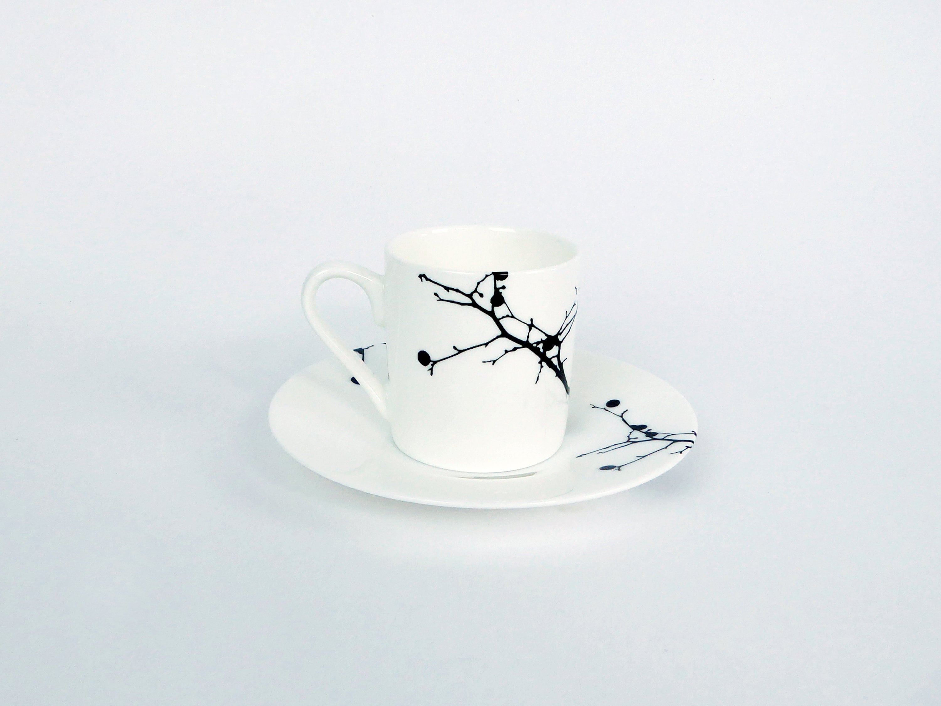 Twig Bone China Espresso Cup and Saucer Monochrome Espresso Etsy UK