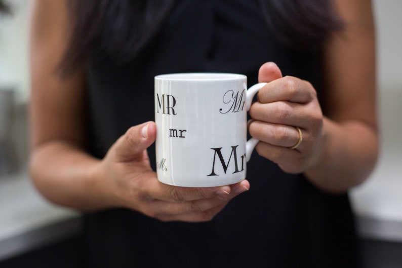 Mr & Mr Bone China Mugs, Mr and Mr Mug Set, Gay Wedding Gift, LGBTQ, Wedding Gift, Engagement Gift, Couples Gift, Valentines Day Gift image 4