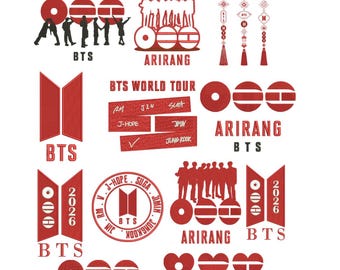 BTS Embroidery Design Bundle | Kpop Embroidery File | BTS Logo Embroidery Pattern