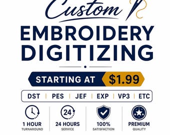 Custom embroidery digitizing, Logo digitizing, Embroidery Digitizing Service, Embroidery, Image Digitizing, Custom Digitize, Convert to DST
