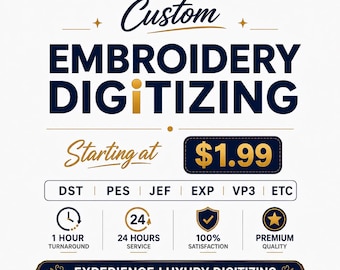 Custom embroidery digitizing, Logo digitizing, Embroidery Digitizing Service, Embroidery, Image Digitizing, Custom Digitize, Convert to DST