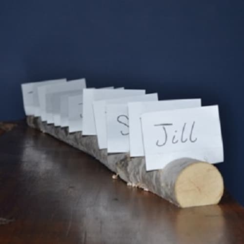 25 Log birch Wood Table Number Food Label Place Card Holders 