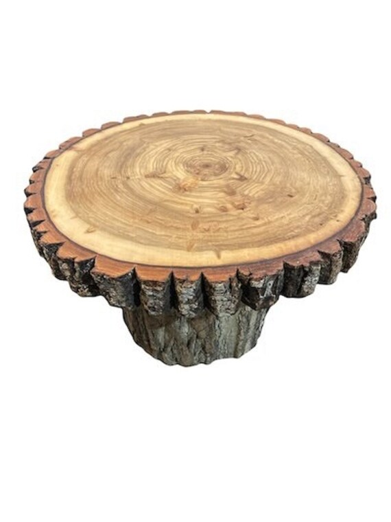 Log Round Tree Slice Slab Cake Stand for Weddings, Home Decor, and Store  13