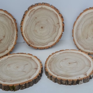  Set of five 8-10'' burnt oak wood slices for centerpieces  Wedding table centerpieces Wood centerpieces Rustic centerpieces for  wedding decorations Wood slabs for centerpieces Wood slices without bark :  Productos Handmade