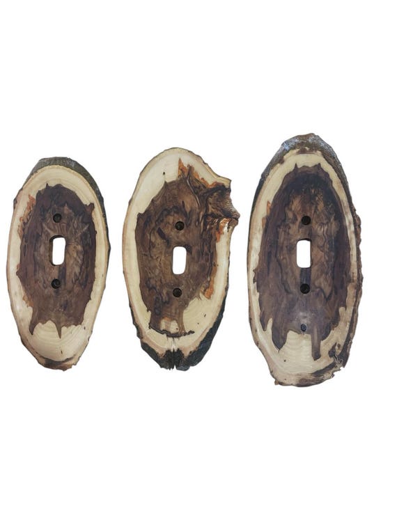 Log Slice, Light Switch, Receptacle, Rocker Plate Covers