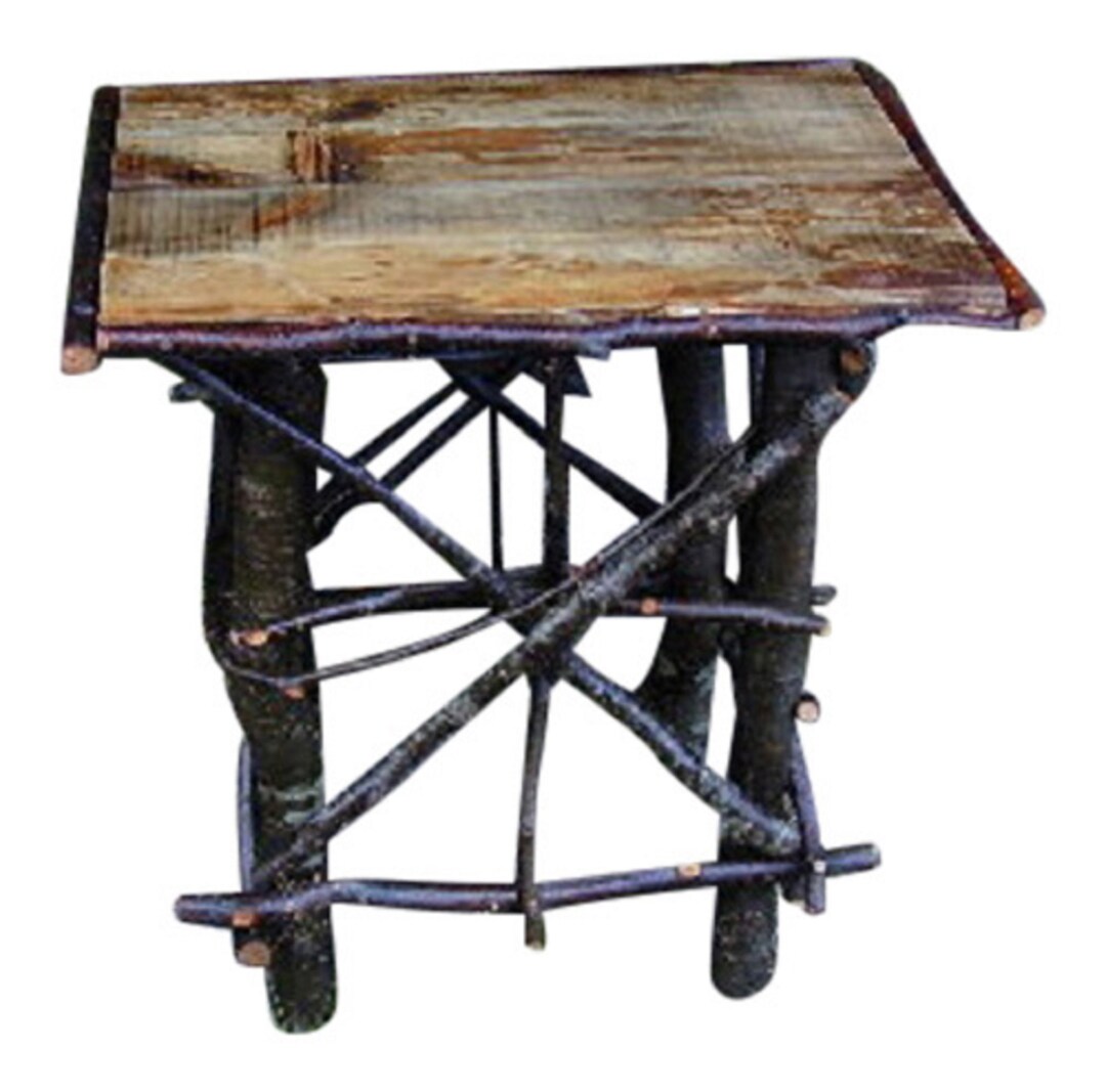 Rustic Log & Twig End Table Etsy