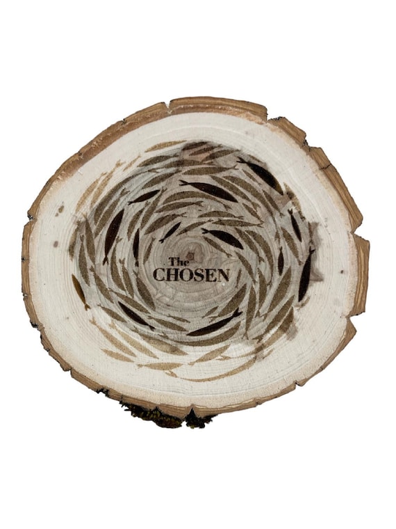 The Chosen Fridge Magnet Engraved on a beautiful Wood Slice 3"-4"" diameter x 1/2" Thick  4 Magnets