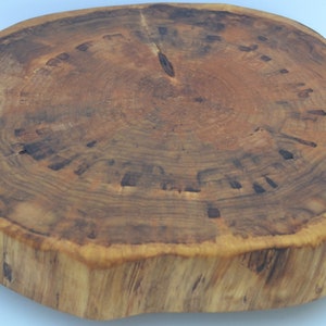 Rustic Live Edge Lazy Susan Log Slice with NO Bark, Turn table with smooth ball Bearing action, Custom Engraving