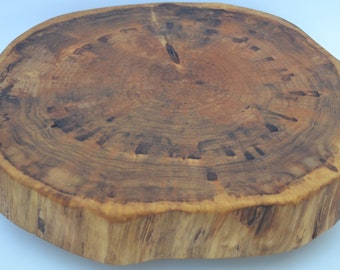 Rustic Live Edge Lazy Susan Log Slice with NO Bark, Turn table with smooth ball Bearing action, Custom Engraving