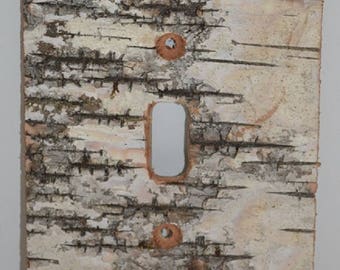Birch Bark Switch Plate, Receptacle and Rocker Plate Covers-No Sticks