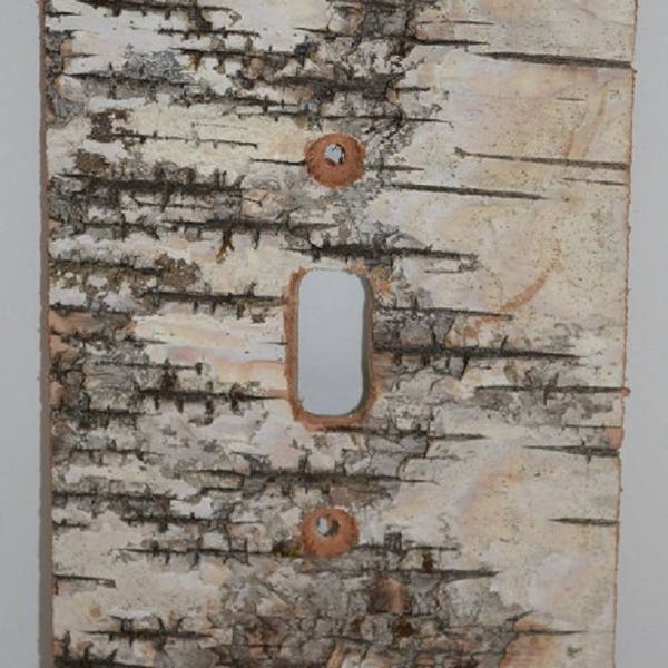 Birch Bark Switch Plate, Receptacle and Rocker Plate Covers-No Sticks