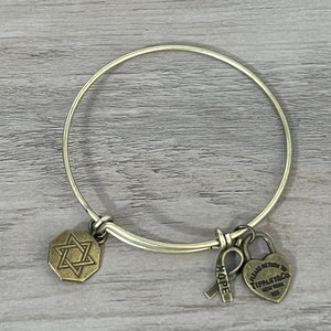 David star bronze custom made bangle bracelet birthday wedding anniversary bridesmaids one of a kind
