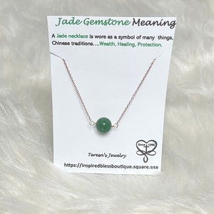 18k Rosa Gold dipped Jade Necklace 18in custom made women necklace wedding anniversary birthday bridesmaids gift necklace jewelry