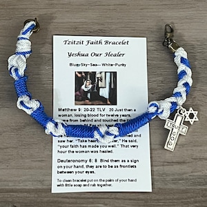 Tzitzit bracelet faith Christian Messianic Jewish jewelry bracelets custom made rayon string Religion birthday wedding anniversary gifts