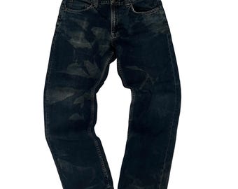 Nudie Jeans Custom Bleached straight leg vintage premium denim W33,W32, Streetwear Handbleched unique pattern