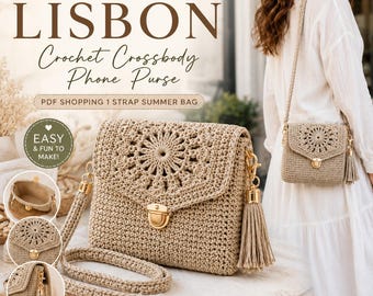 Lisbon Crochet Crossbody Phone Purse Pattern | Boho Summer Bag (PDF Download)