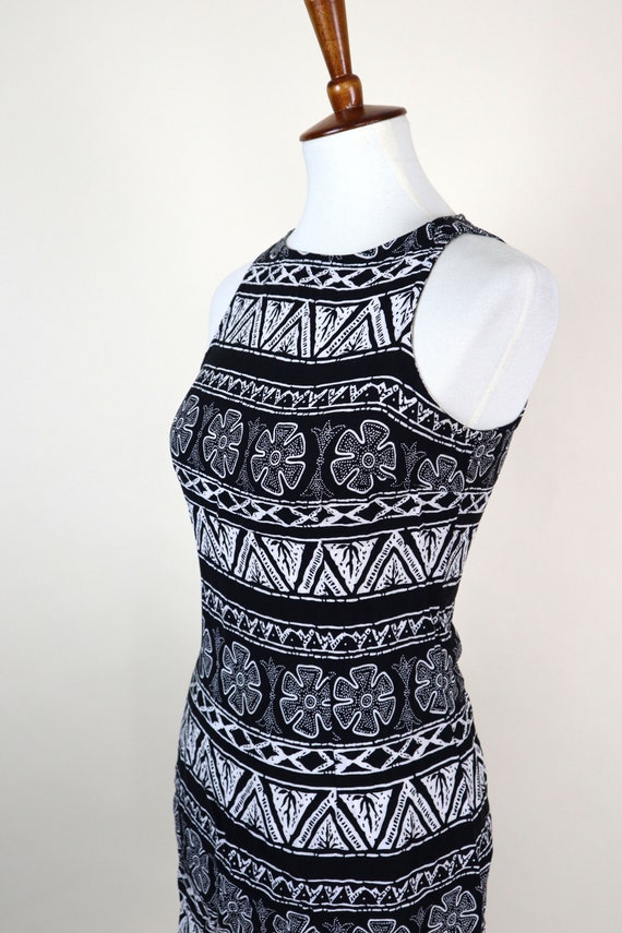 90's Geometric Mini Wiggle Dress / Tight Fitted B… - image 6