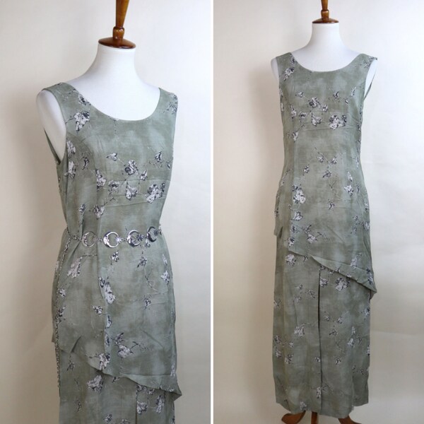 90s Sage Green Dress Etsy