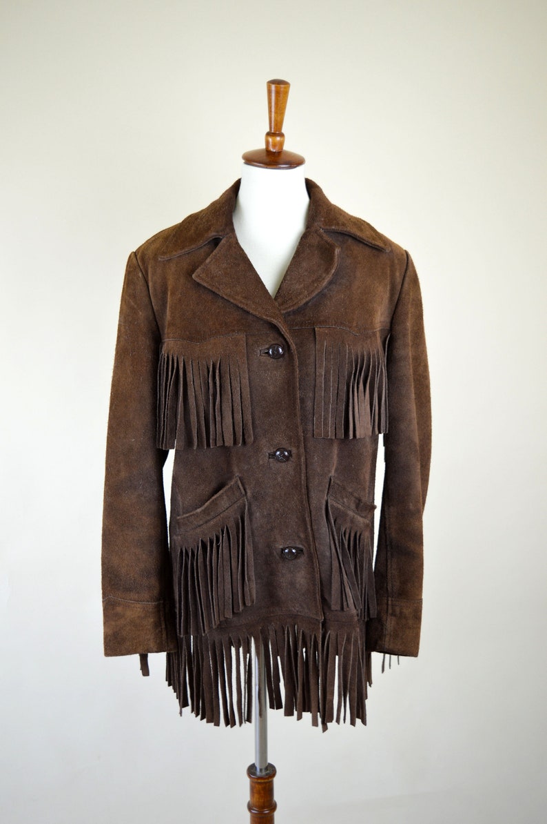 70's Vintage Men's Leather Fringe Jacket Leather / | Etsy