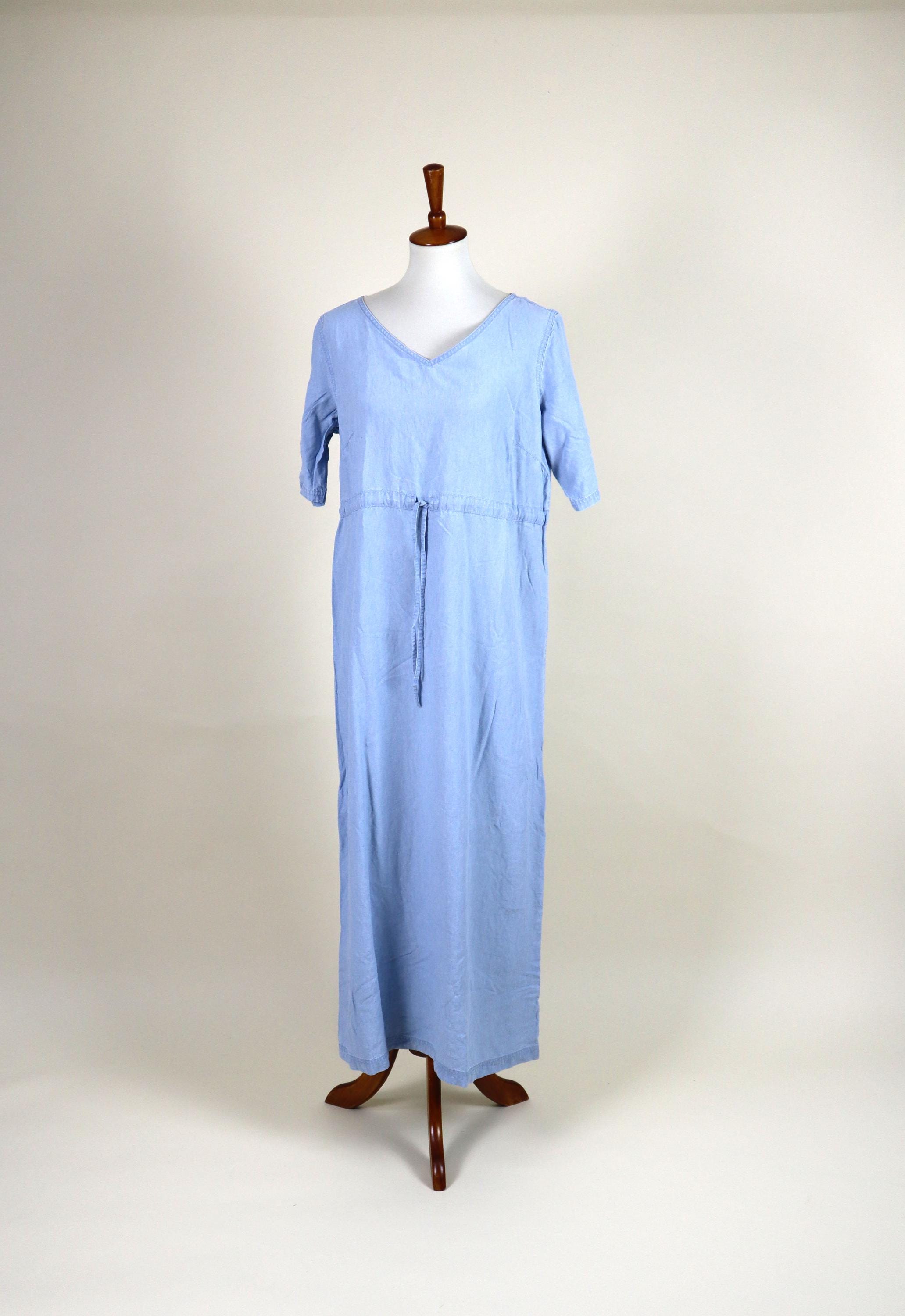 light blue empire waist dress A-Line Empire Waist Light Blue Long Bridesmaid Dress – FancyVestido main image 1