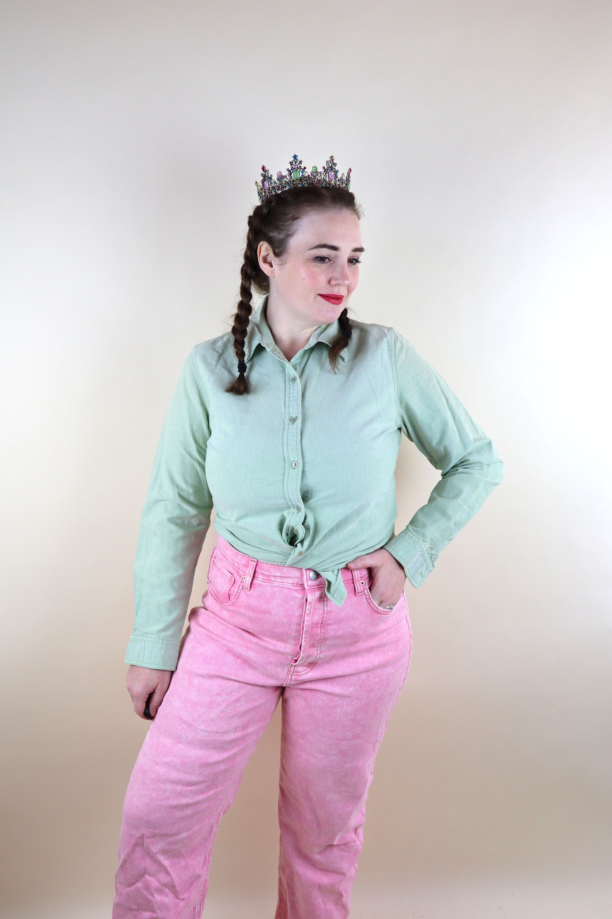 Y2K 90's Vintage Mint Green Denim Shirt / Long Sleeve Etsy