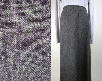 90's Purple Full Length A-line Skirt / Fall Academia Simple Chic Skirt / Size Small to Medium
