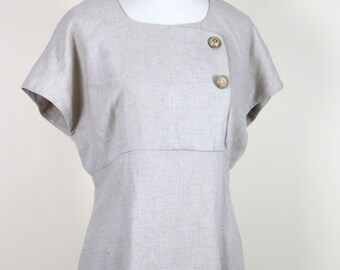 90er Mod Inspiriert Beige Empire Taille Anzug Kleid