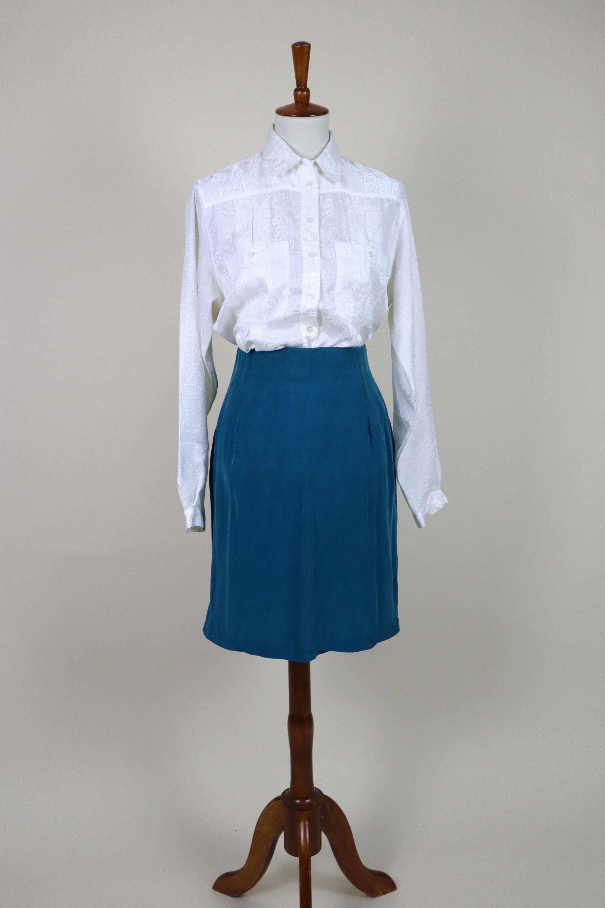 Jupe Midi J.Crew En Coton Rayé Bleu Et Blanc à Volants - Taille 14, Occasion Parfait état