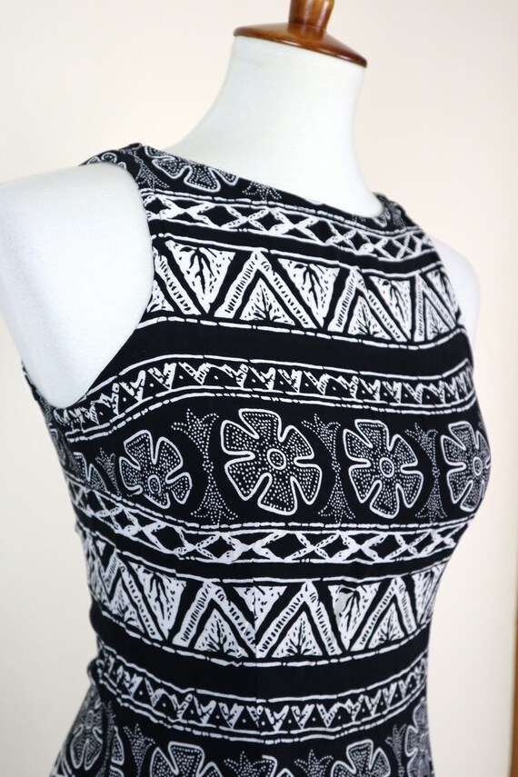 90's Geometric Mini Wiggle Dress / Tight Fitted B… - image 8